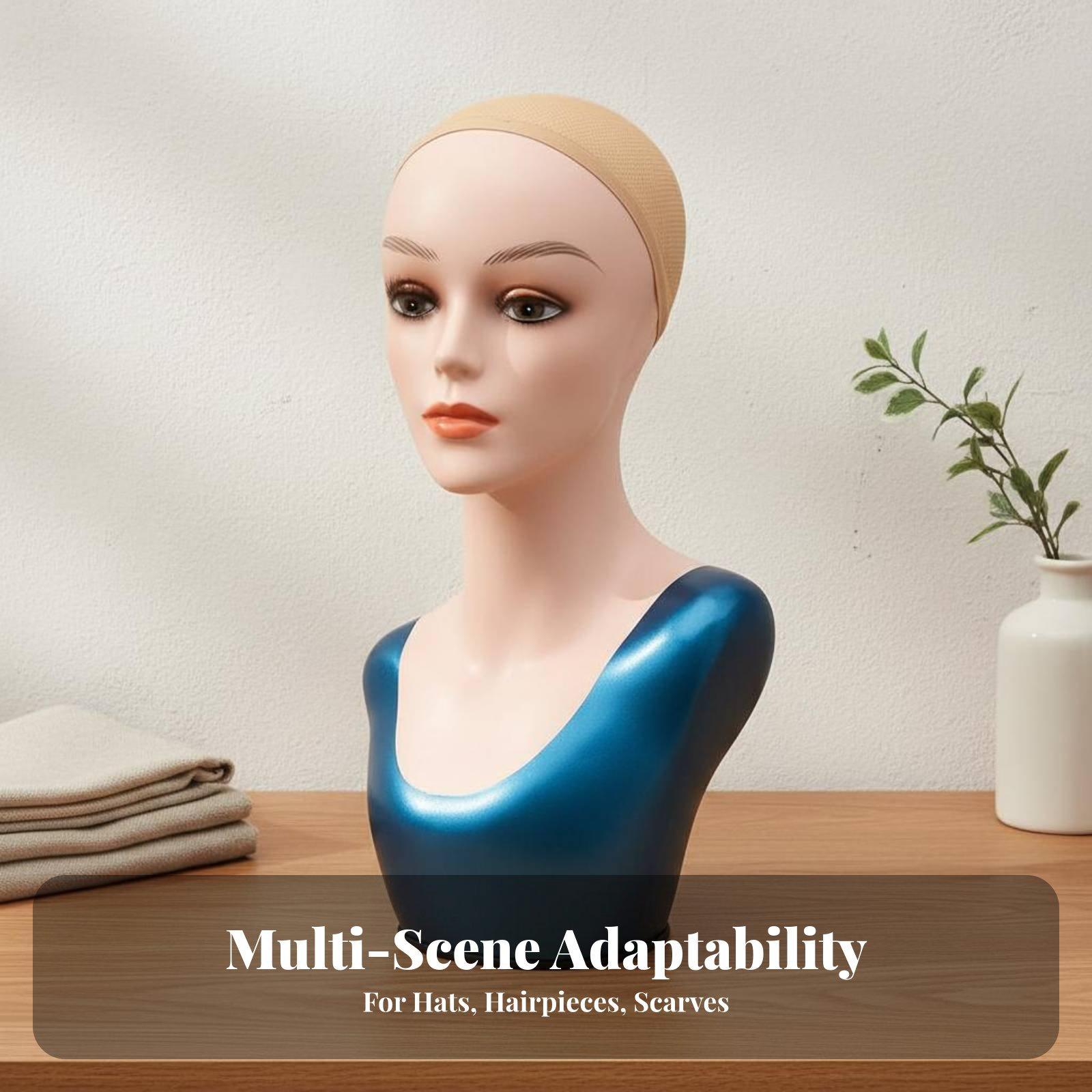 Body Jewelry Store - エレガントな女性マネキンヘッド（首付き）：ヘアピース、帽子、スカーフ、ジュエリーの小売店のショーケース用