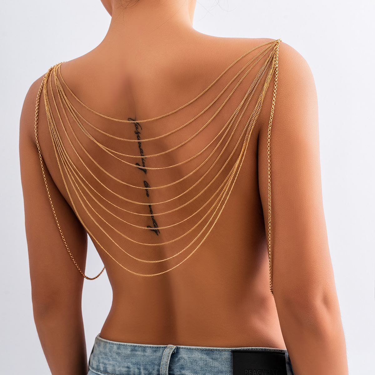 Body Jewelry Types - クラシック多層タッセルボディチェーン女性 2023 クリエイティブゴールドカラーメタル胸チェーンファッションガールチャームジュエリーギフト