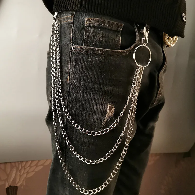 Body Jewelry Waist Chains - レイヤーメタルベルトチェーンパンクフックメタルウエストウォレットキーチェーンジュエリーヒップホップファッション男性女性用ジュエリーアクセサリー新作