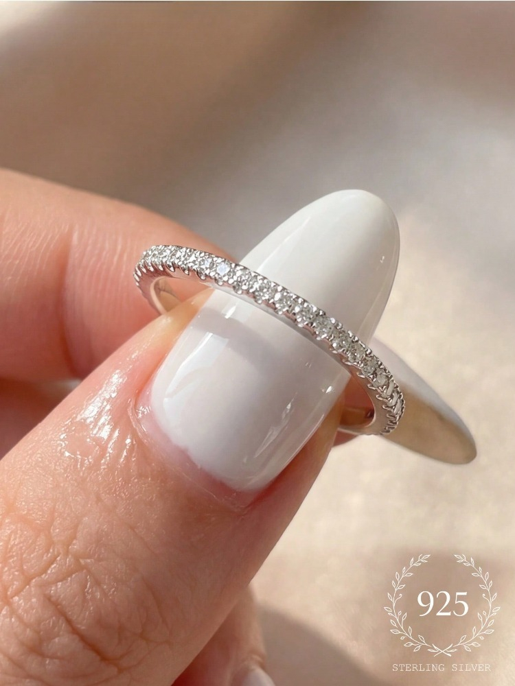 Body Jewelry High Quality - 925 スターリングシルバーミニマリストクラシックラウンドジルコンリング女性のための婚約結婚式高級高品質ファインジュエリー