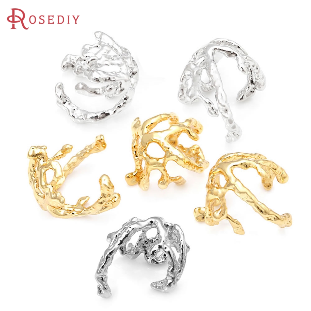 Body Jewelry High Quality - 女性のためのフラワーシェイプの真ちゅう製ビーズ,高品質の18kゴールドカラー,DIYジュエリー,イヤリングアクセサリー,特別なキャップ,10個