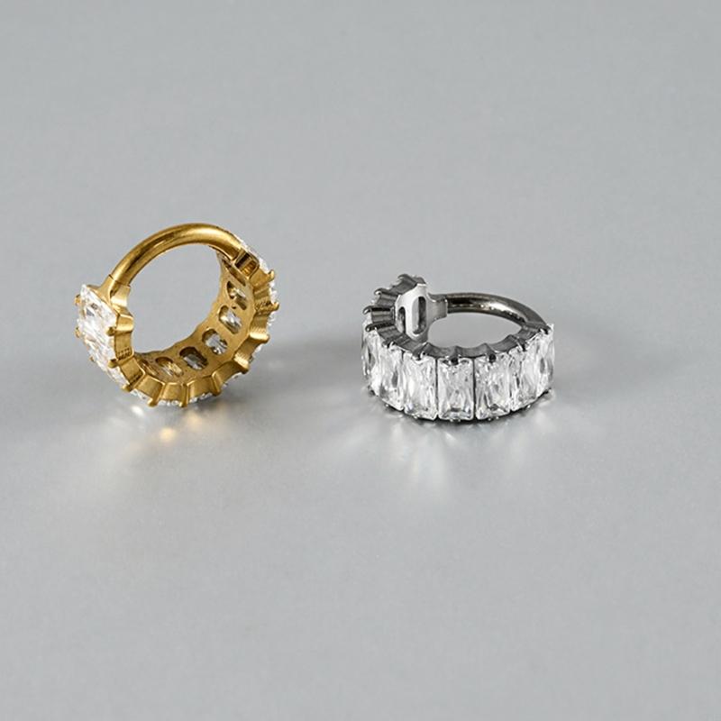 Body Jewelry For Sensitive Skin - スクエアジルコニア軟骨イヤリングチタン合金鼻セプタムリングアクセサリーピアスボディジュエリー女性男性用