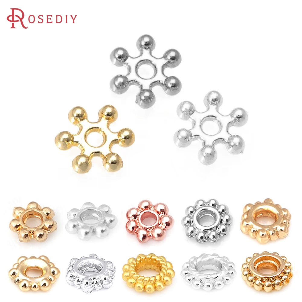 Body Jewelry High Quality - 18K ゴールドカラー真鍮フラワースペーサーブレスレットビーズ高品質ジュエリー作成用品ネックレスイヤリングアクセサリー女性用