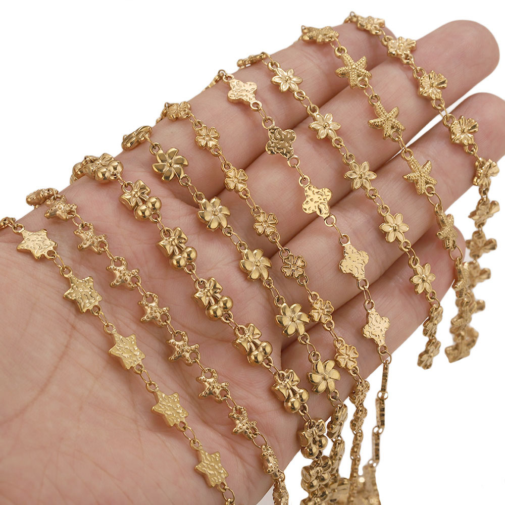 1メートルステンレス鋼フラワー・スターリンクケーブルチェーン - Body Jewelry Bulk のレビューと価格