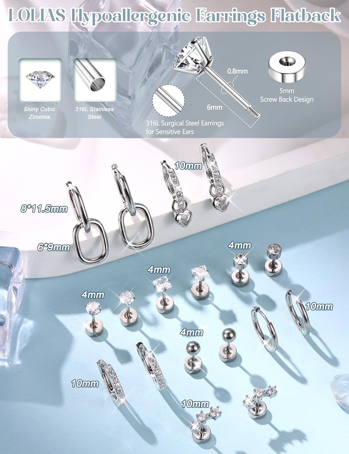 Drperfect 2個/1ペア 低アレルギー性フラットバッ - Body Jewelry Surgical Steel のレビューと価格