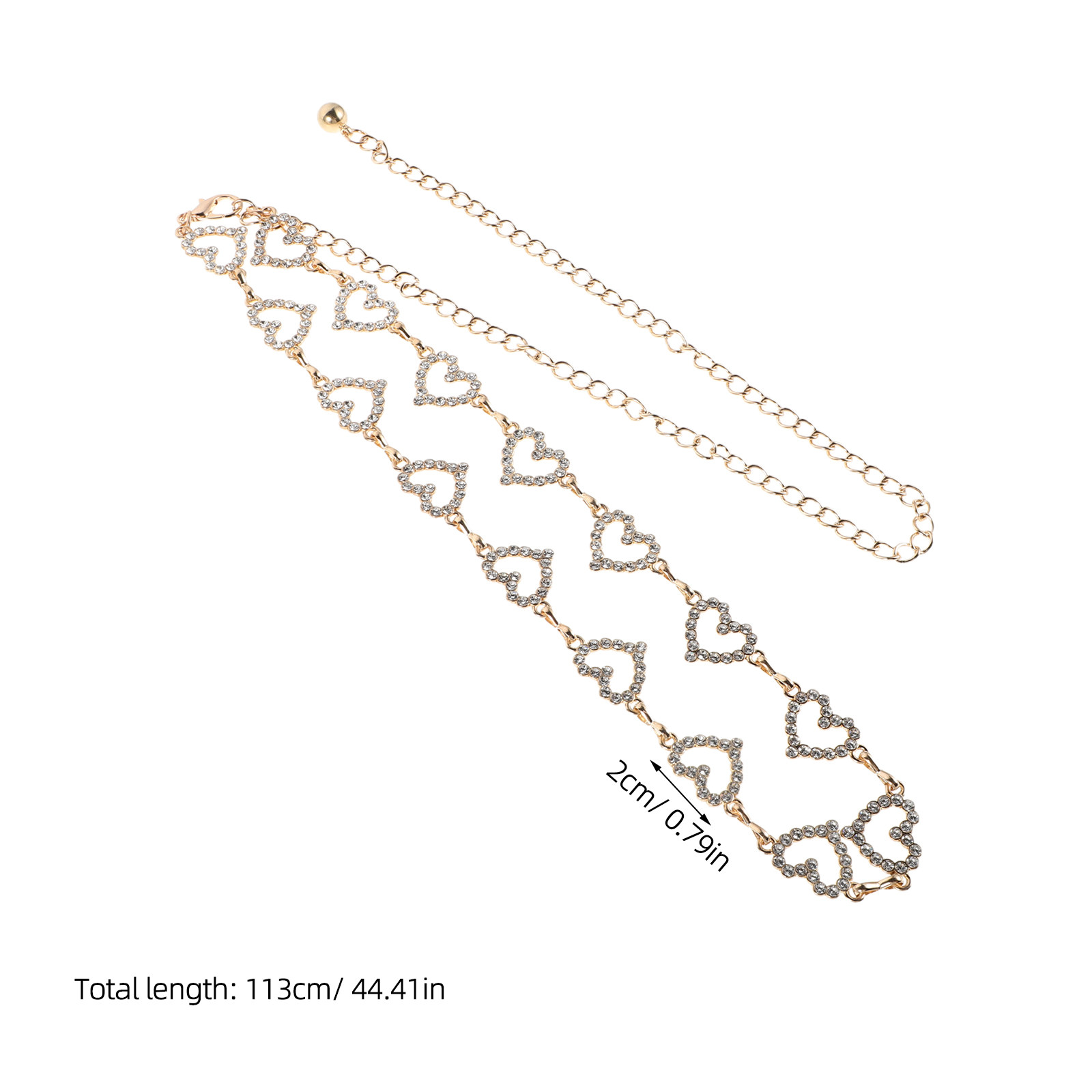 長さ調節可能なウエストチェーン、ラインストーン付きメタルベル - Body Jewelry Waist Chains のレビューと価格