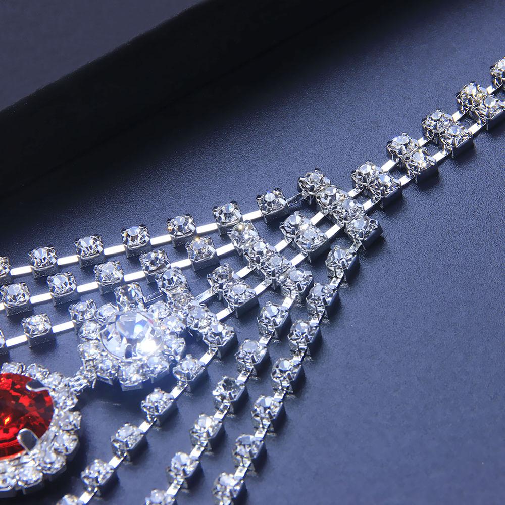 セクシーなボディチェーンランジェリーレッドクリスタル Tバッ - Body Jewelry Waist Chains のレビューと価格