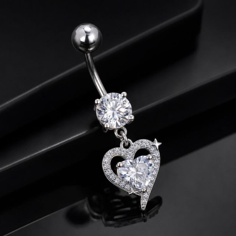 1個入り ダングルベリーボタンリング サージカルスチール製  - Body Jewelry Surgical Steel のレビューと価格
