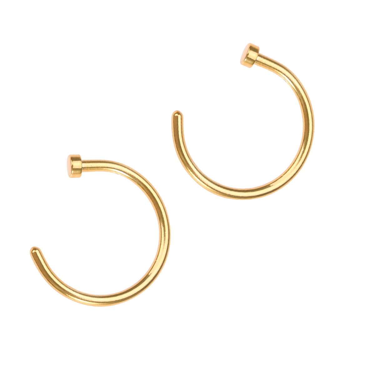 2個入り、高品質な医療用チタン製ノーズリング。C字型のオープ - Body Jewelry For Sensitive Skin のレビューと価格