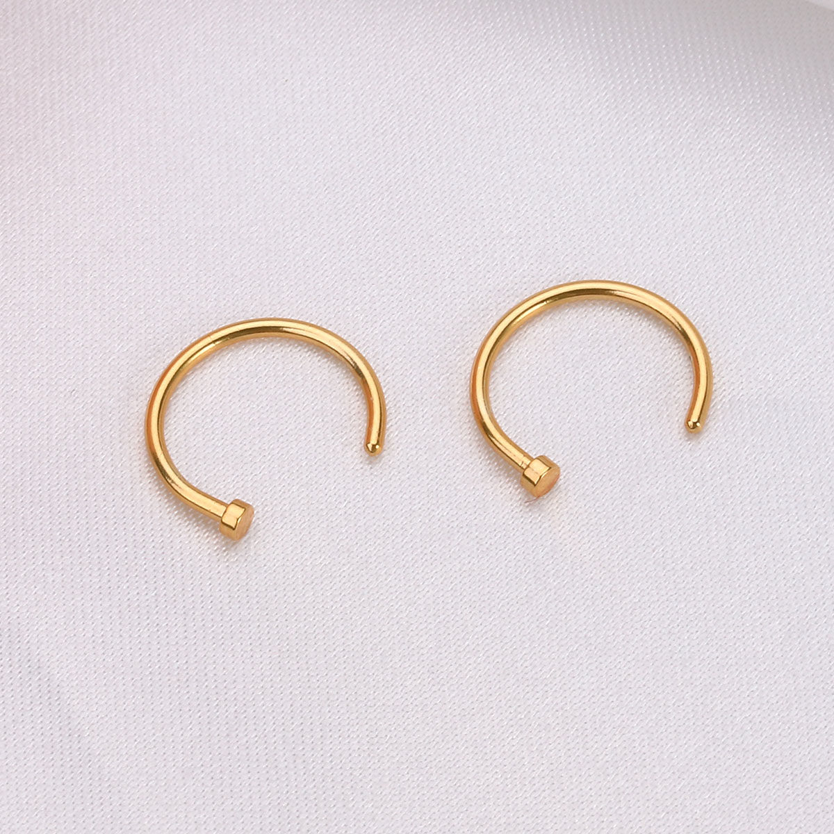 2個入り、高品質な医療用チタン製ノーズリング。C字型のオープ - Body Jewelry For Sensitive Skin のレビューと価格