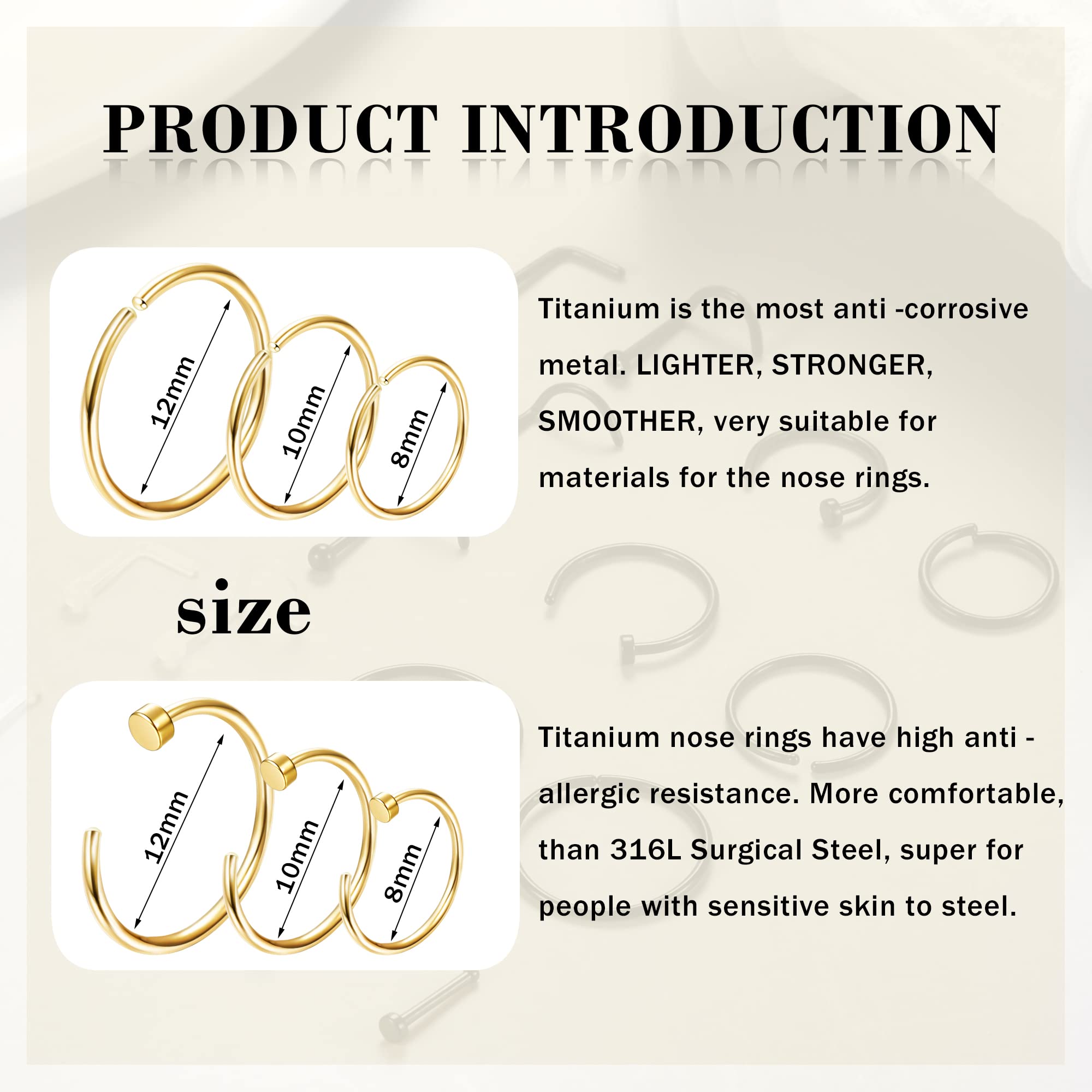 低刺激性の鼻のピアスジュエリー,女性と男性のための機密肌のた - Body Jewelry For Sensitive Skin のレビューと価格