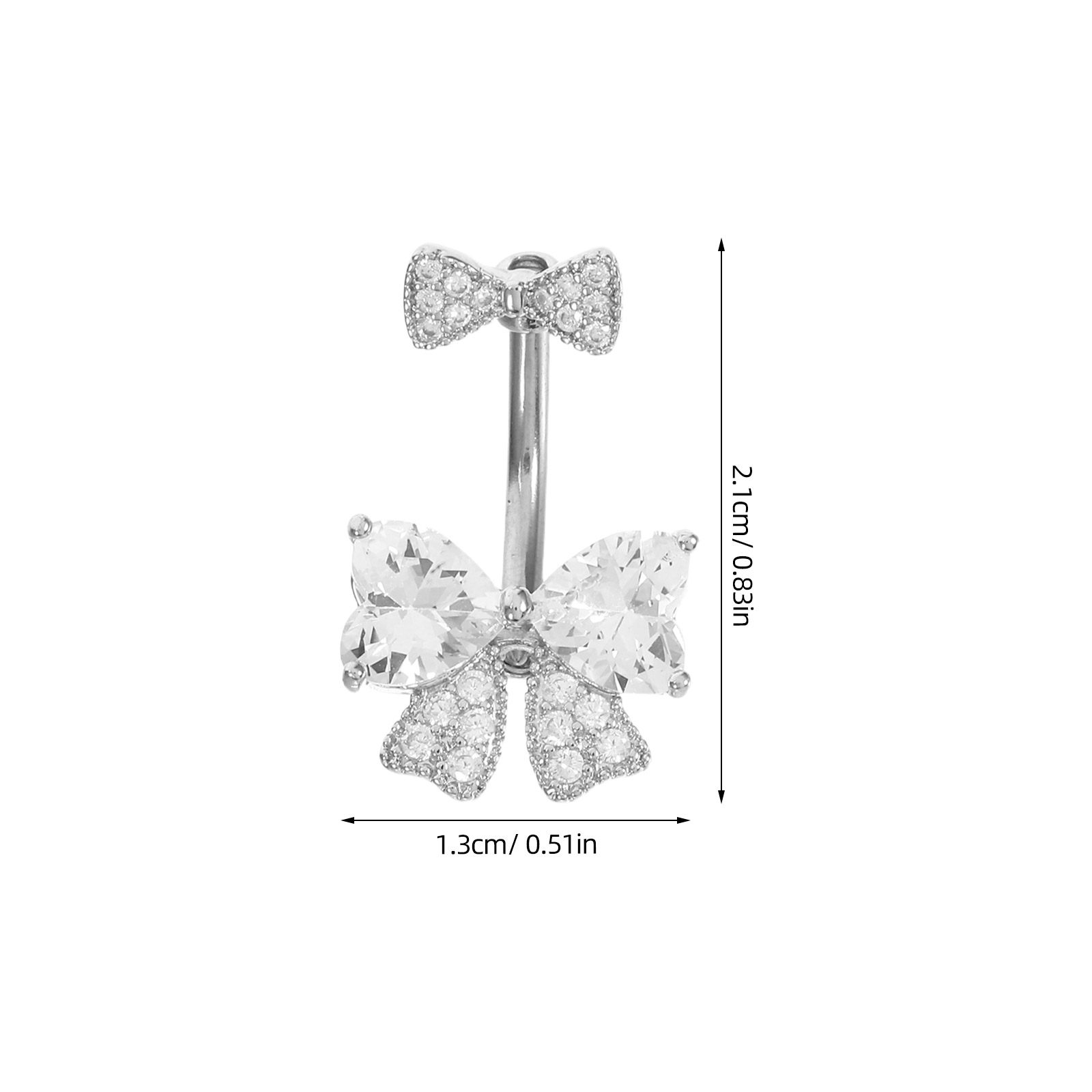 女性用、ステンレス製のボウ（リボン）型のへそピアス。上品なリ - Body Jewelry For Sensitive Skin のレビューと価格