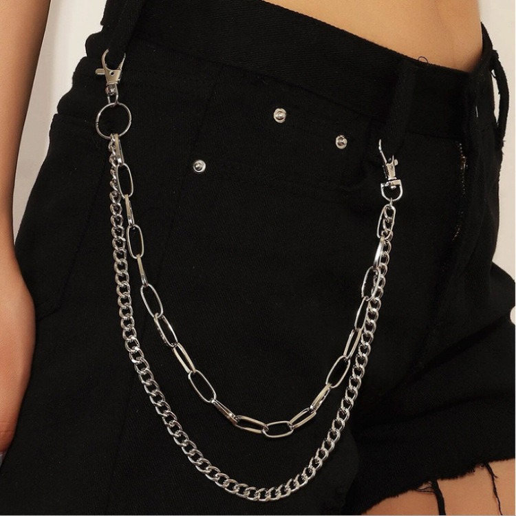ダブルチェーンメタルサークルパンツチェーンヴィンテージパンク - Body Jewelry High Quality のレビューと価格
