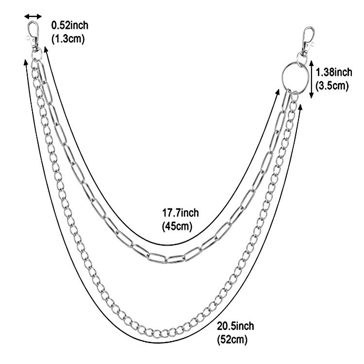 ダブルチェーンメタルサークルパンツチェーンヴィンテージパンク - Body Jewelry High Quality のレビューと価格