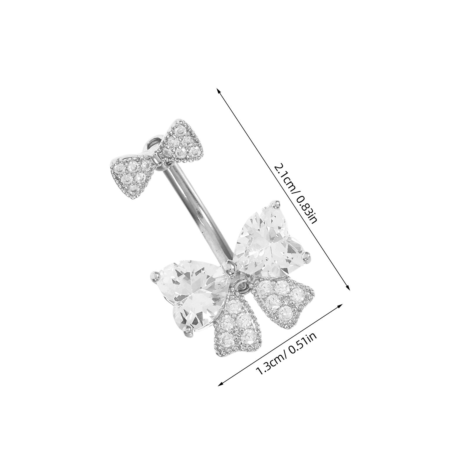女性用ボウノットベリーボタンジュエリー ステンレス製へそピア - Body Jewelry For Sensitive Skin のレビューと価格