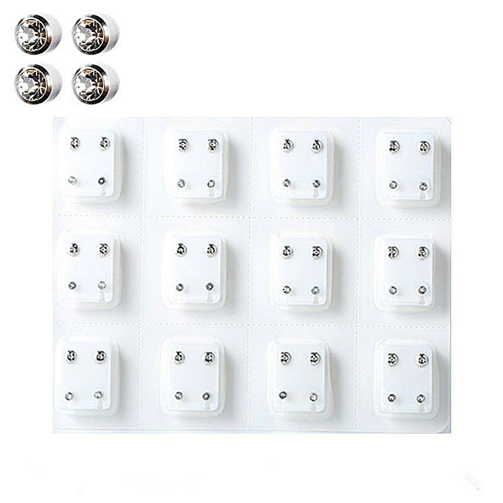 12ペアのクリスタル医療用イヤリング,ピアスツールキット,ボ - Body Jewelry Surgical Steel のレビューと価格