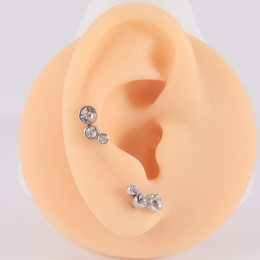 2 個 361 サージカルスチールクリスタル耳珠軟骨イヤリン - Body Jewelry Surgical Steel のレビューと価格