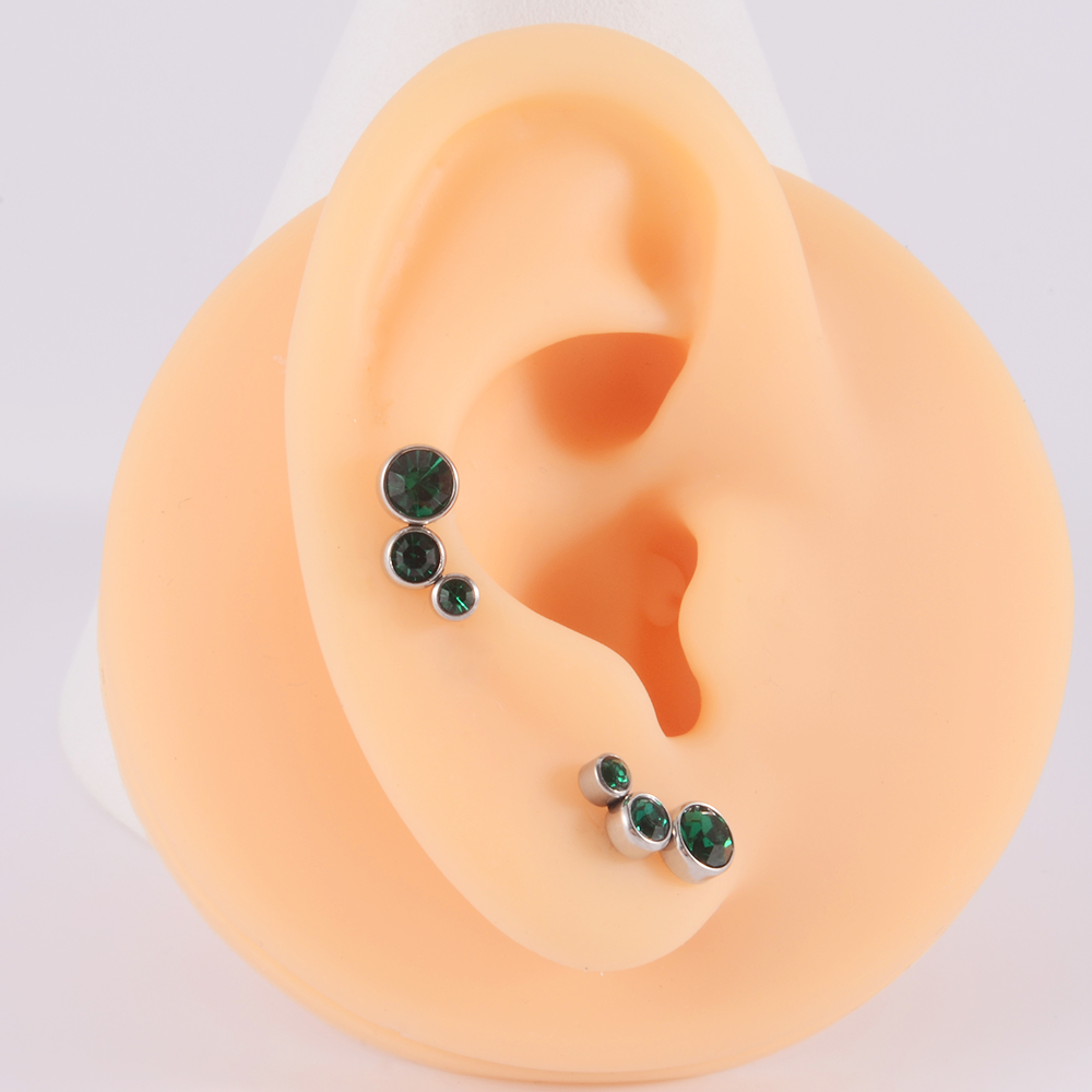 2 個 361 サージカルスチールクリスタル耳珠軟骨イヤリン - Body Jewelry Surgical Steel のレビューと価格