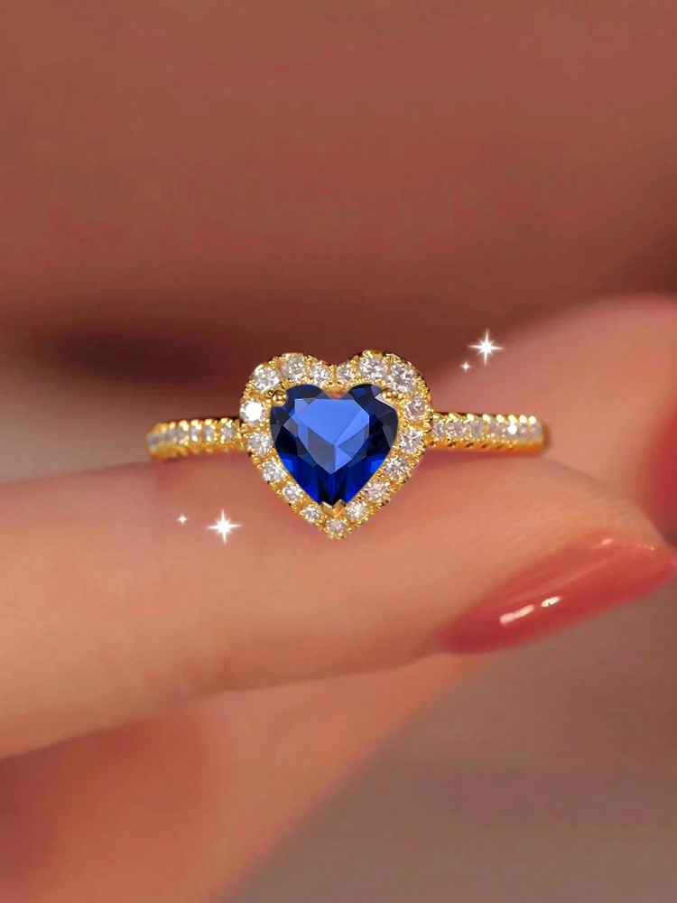 ゴージャスなジルコンロマンチックなラブハートリング女性のため - Body Jewelry High Quality のレビューと価格