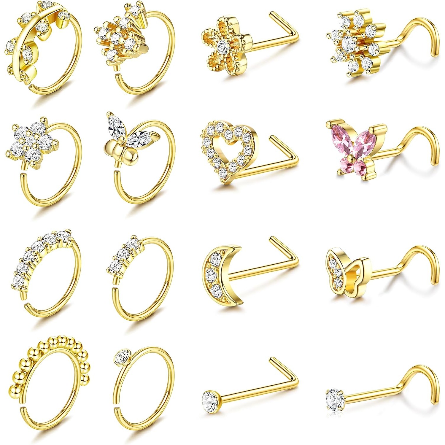 FASACCO 女性用ノーズリング 1個 低刺激性サージカル - Body Jewelry For Sensitive Skin のレビューと価格