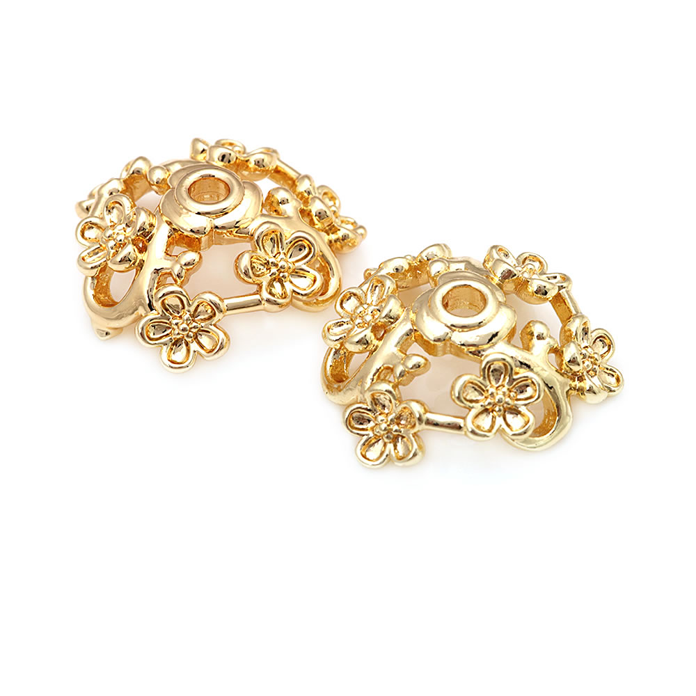 女性のためのフラワーシェイプの真ちゅう製ビーズ,高品質の18 - Body Jewelry High Quality のレビューと価格