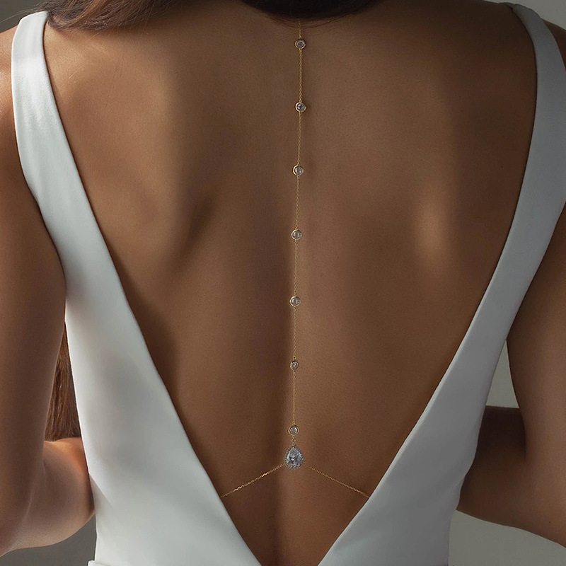 ニュースターバックチェーンボディジュエリー女性のための高級メ - Body Jewelry For Backless Dress のレビューと価格