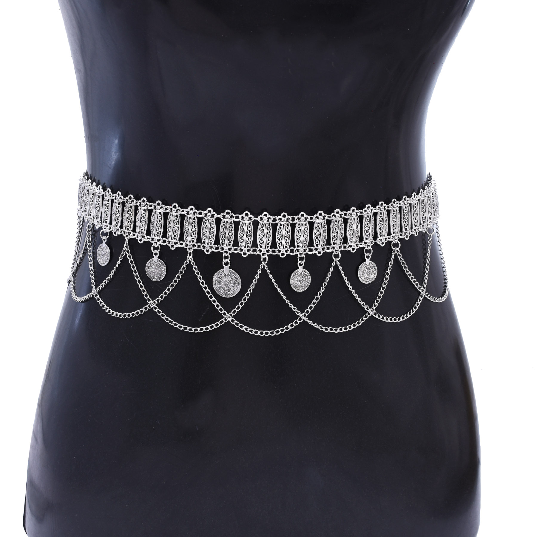 ニッチレトロデザイン シルバー彫刻 幾何学模様 合金 パッチ - Body Jewelry Waist Chains のレビューと価格