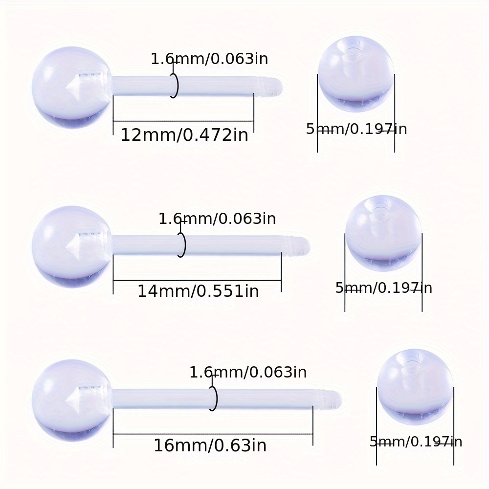 3 ピース/セット (各サイズ 1 ピース) ソフト透明不可 - Body Jewelry Store のレビューと価格