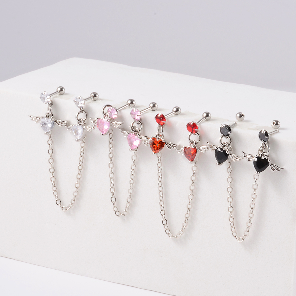 1PC サージカルスチール CZ 宝石耳珠軟骨ピアスジルコン - Body Jewelry Surgical Steel のレビューと価格