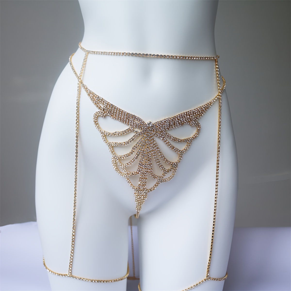 マルチレイヤーラインストーン、スパークリングウエストジュエリ - Body Jewelry Waist Chains のレビューと価格