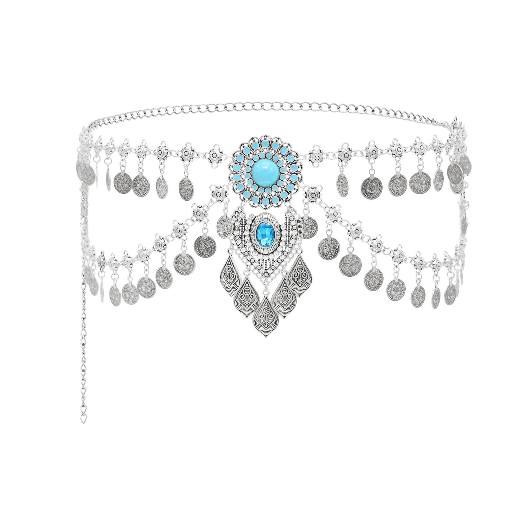 女性用フェイクターコイズウエストチェーン,ボヘミアンスタイル - Body Jewelry Waist Chains のレビューと価格