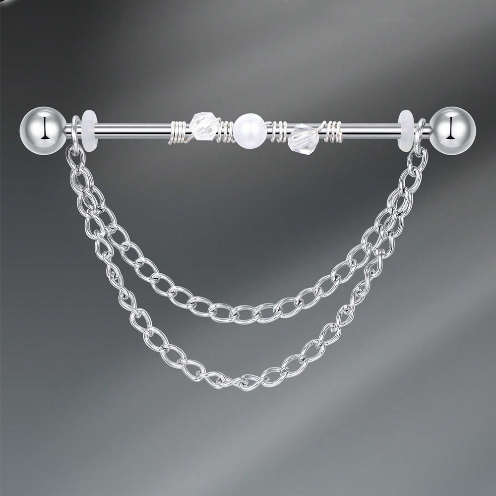 14Gインダストリアルバーベル軟骨ピアスボディピアスジュエリ - Body Jewelry Surgical Steel のレビューと価格