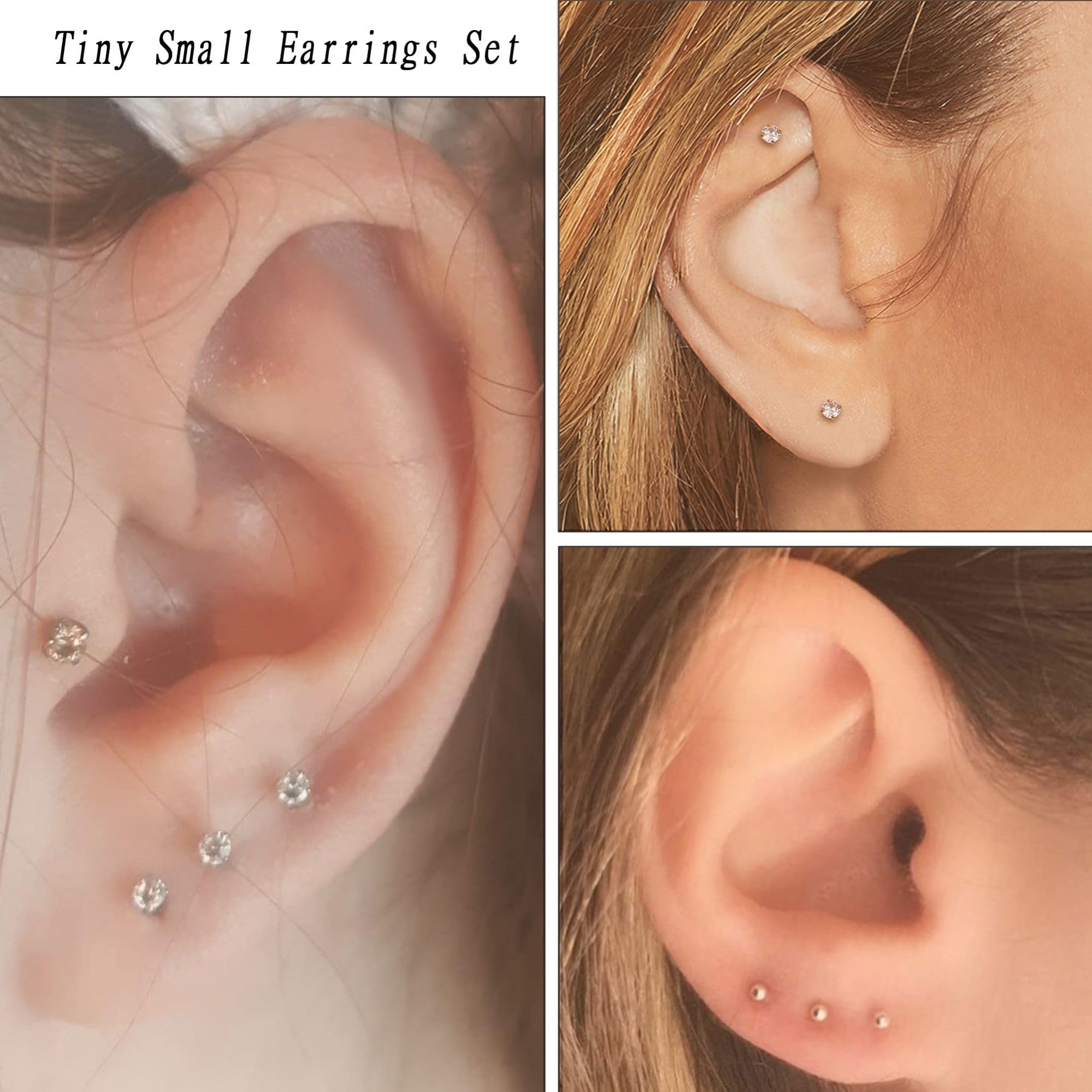 小さな外科用ステンレス鋼のイヤリング,イヤリングのセット,ス - Body Jewelry Surgical Steel のレビューと価格