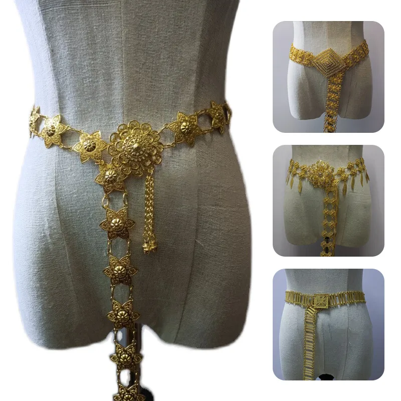 1PC 金属タイウエストチェーン女性タイ Dai ゴールドベ - Body Jewelry Waist Chains のレビューと価格