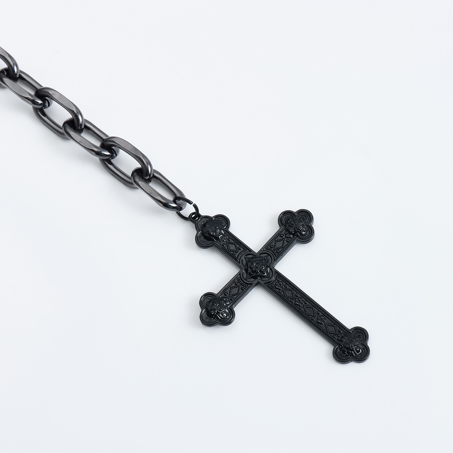 ヒップホップゴシックメタルクロスペンダントジーンズチェーンシ - Body Jewelry High Quality のレビューと価格
