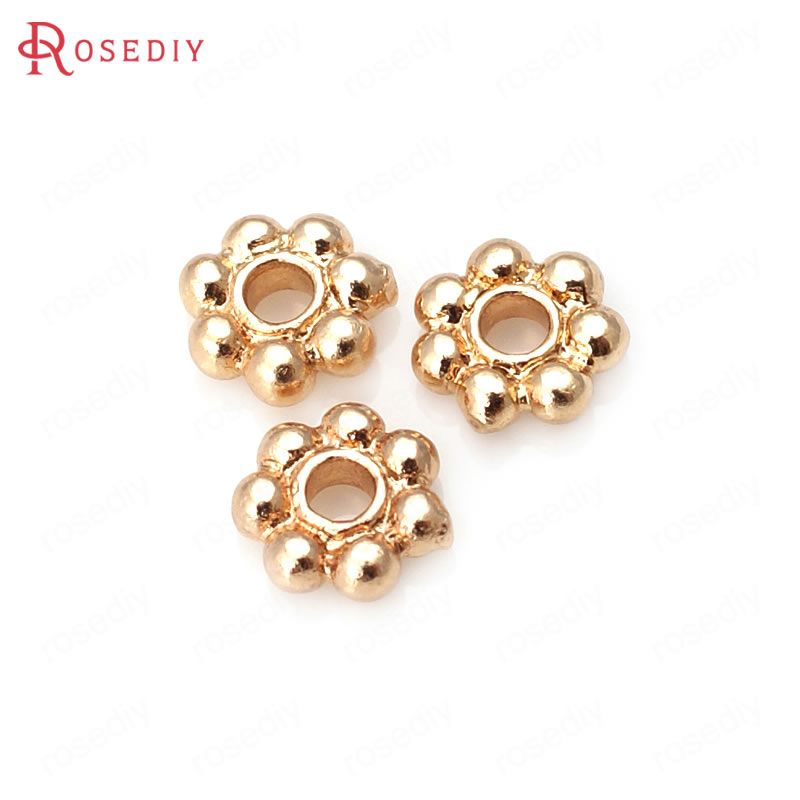 18K ゴールドカラー真鍮フラワースペーサーブレスレットビー - Body Jewelry High Quality のレビューと価格