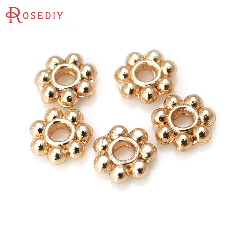 18K ゴールドカラー真鍮フラワースペーサーブレスレットビー - Body Jewelry High Quality のレビューと価格