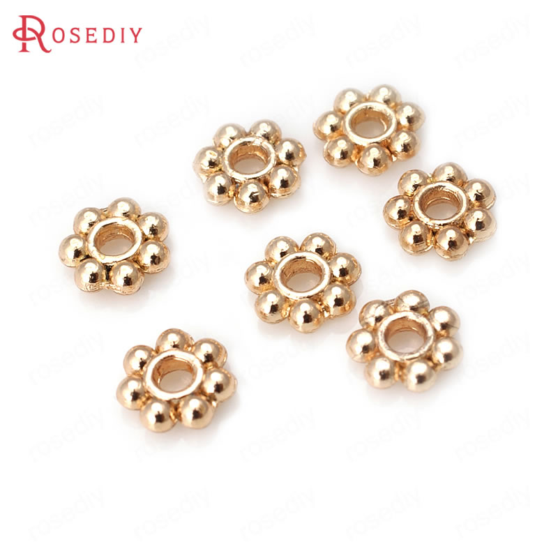18K ゴールドカラー真鍮フラワースペーサーブレスレットビー - Body Jewelry High Quality のレビューと価格